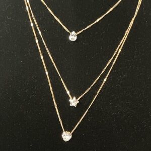 Elegant Gold Layered Necklace with Crystal Accents